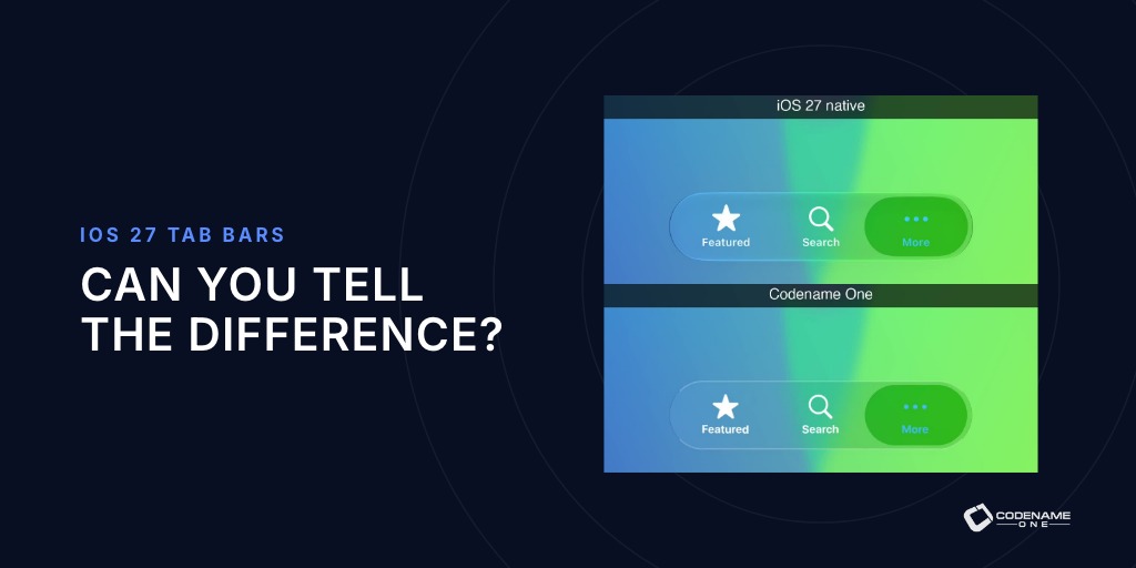 UIKit and Codename One tab bars from the simulator comparison